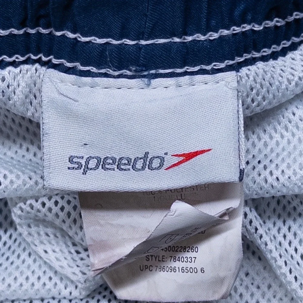 Speedo Mens Swim Trunks Large Blue Floral Hibiscus Board Shorts Mesh Lined *